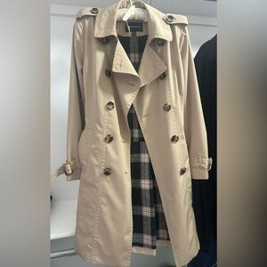 London Fog Tan Double-Breasted Trench Coat